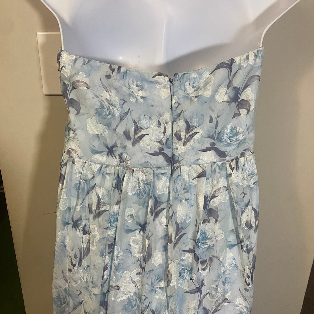 Lulus NWT Special Moment Light Blue Floral Strapless Bustier Maxi Dress Sz 2X - Picture 8 of 14